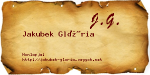 Jakubek Glória névjegykártya